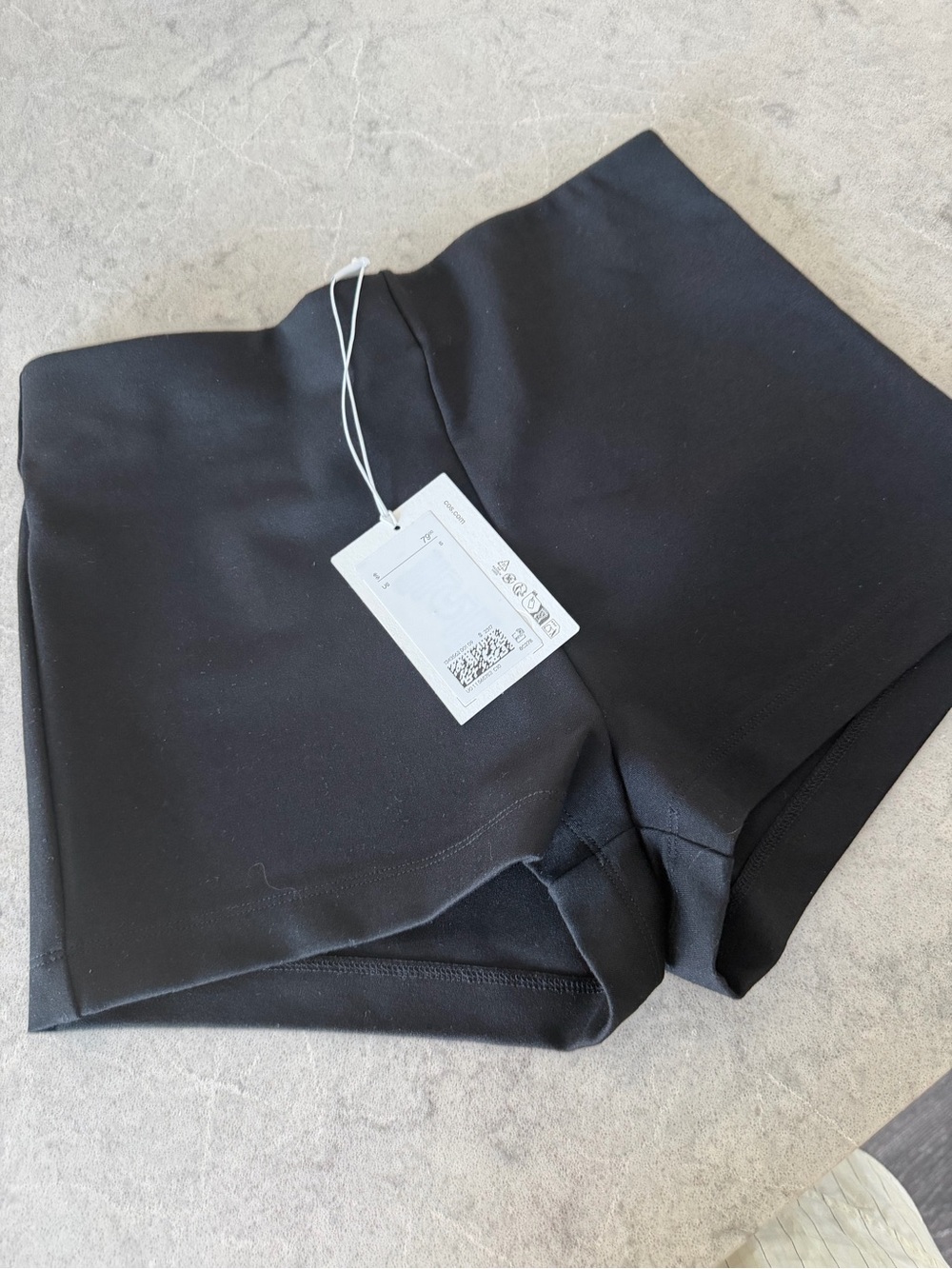Cos Black High-Waist Stretch Shorts (hot pants)